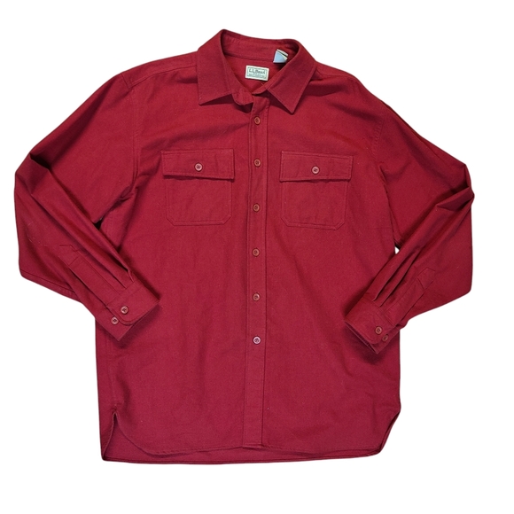 L.L.Bean Vintage Size Large Red Button Up Men's Shirt - Picture 1 of 4